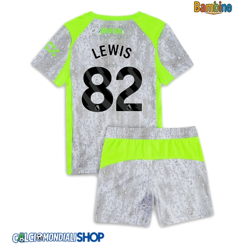 Maglie da calcio Manchester City Rico Lewis #82 Terza Maglia Bambino 2025-26 Manica Corta + Pantaloni corti)